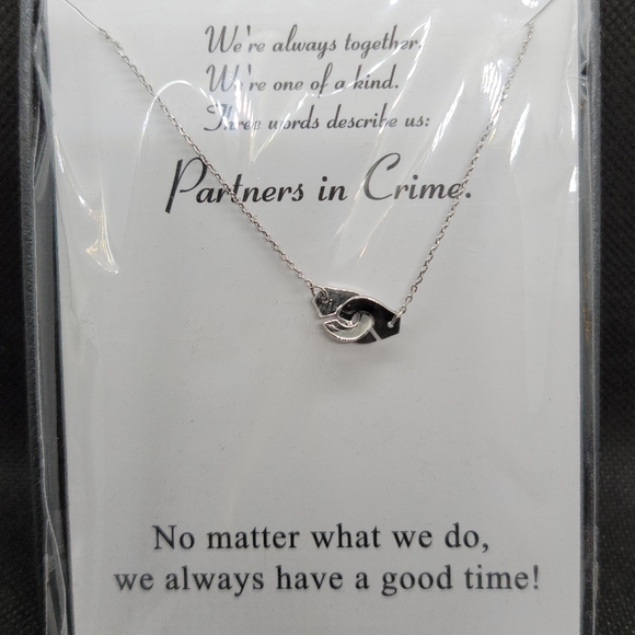Silver Handcuff-Partners in Crime Necklace - Picture 2 of 2
